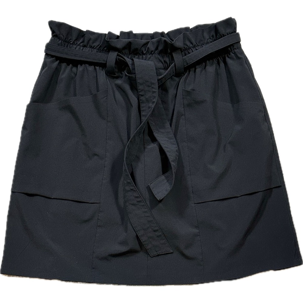 Athleta Skyline Skort Paperbag Waist Belted 4T Black Active Travel Skirt 446662
